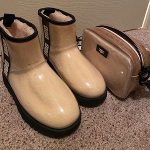 Water proof ugg boots with matching purse